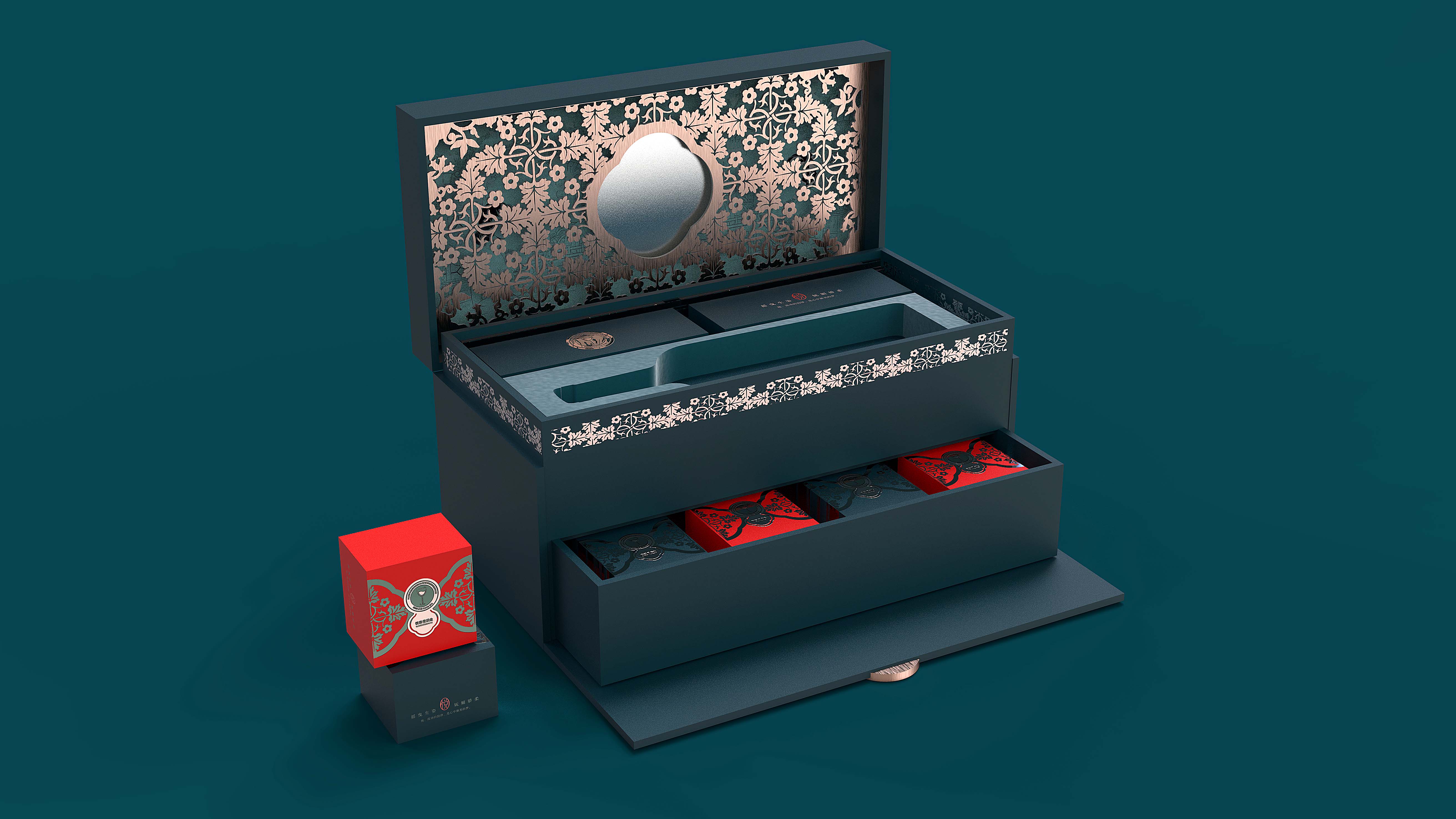 红酒+月饼礼盒包装设计 — 悦容堡